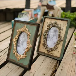 Vintage Po Frame Home Decor Wooden Wedding Desktop Wall Picture Frame Birthday Gifts 201211