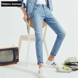 Metersbonwe Men Jeans Skinny Streetwear Light Blue Pants Slim Outners Youth New Castry Trend Slim Jeans Mens 201123