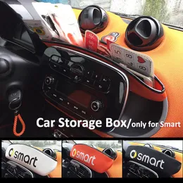 Car Organizer Smart 450 451 453 Fortwo Forfour 2009-2022 Front Dashboard Storage Box PU Leather Container