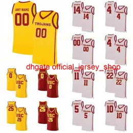 Jersey personalizada costurada College NCAA USC Trojans Basketball Jersey 21 Onyeka Okongwu 22 Drake London 23 Max Agbonkpolo 24 Brian Scabrine Custom Stitched