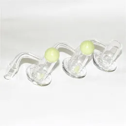 Smoking 14mm quartz banger nail with glow in the dark Marble carb cap terp pearls for Dab Rig Glass Bong Bowl Pipes Adapter