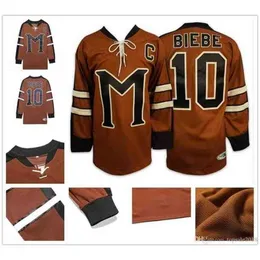 MThr # 10 Biebe Mystery Alaska Maglie da hockey su film Mens SlapShot Biebe jersey S-XXXL accetta personalizzato qualsiasi numero di nome