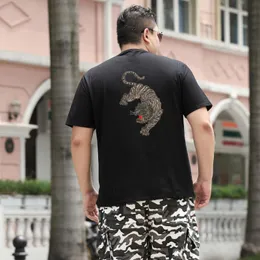 T-shirt da uomo T-shirt girocollo da uomo di grandi dimensioni Trasferimento di calore in stile cinese
