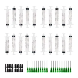 Lab levererar 10 ml plastspruta med luerlås för laboratorium eller industriellt bruk 1 tum 14g trubbig spets dispenserande nål icke-sterila 12-metoder
