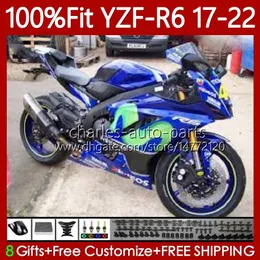 حقن العفن الجسم ل Yamaha YZF-R6 YZF600 YZF R6 R 6 600 Movistar Blue CC 17-22 Bodywork 119NO.64 YZFR6 17 18 19 20 21 22 YZF-600 2017 2018 2019 2020 2021 2022 OEM Fairing