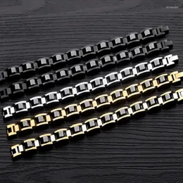 Chaîne à maillons Mode Titane Acier Aimant Bracelet Homme Bracelets NoirsLien Lars22