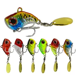 Ankomst 1st 9G13G16G22G METAL VIB Fiske Lure Spinnare Sinking Rotating Spoon Pin Crankbait Sequins Baits Fishing Tackle 220726