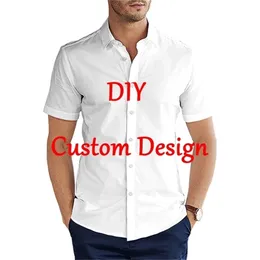 Diy Custom Design Hawaiian Beach Summer Fashion Short Sleeve Shirt Print 3D Mens Shirt Harajuku Tee Shirts Drop 220704GX