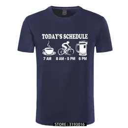 Męskie koszulki śmieszne cykl koszulki górskie harmonogram rowerowy TEE 100% bawełniane koszulki 220520