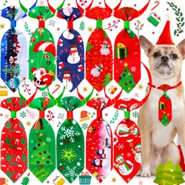 Christmas Elements Dog Tie with Adjustable Collars Charms Ties for Small Cats Dog Grooming Accessories Pet Neckties Collar 10 Color Wholesale A379