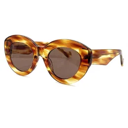 2022 Acetato Formas ovais de óculos de sol envoltem óculos de tartaruga retrô da marca de luxo Ultrlight Sun óculos com caixa
