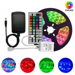 DHL Waterproof 3528 RGB CW WW 5M 300 lighting Led light Strip 44 Keys IR Remote Controller+12V 2A Power Supply