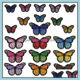 Sying Notions Tools Apparel 20 Styles Butterfly Badges Clothe Brodery Patch Applique Strykkläder levererar dekorativa lappar för