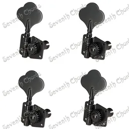 A Set 4 Pcs Black Open Gear Bass String Tuners Tuning Pegs Keys Machine Heads for Electric Bass Guitar / 4R/4L/2R2L for Choose