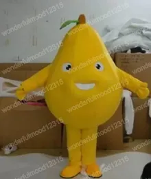 Trajes de mascote de pêra amarela de Natal Trajes de alta qualidade Caracteres de desenhos animados Terno de halloween Festival de carnaval de carnaval de Halloween Festival Festival