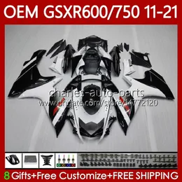 Injection Body For SUZUKI GSXR-600 600CC 750CC GSXR 600 750 CC K11 11-21 121No.7 GSXR600 GSXR750 11 12 13 14 15 16 GSXR-750 2017 2018 2019 2020 2021 Fairings white glossy blk