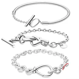 new trending 925 sterling silver charm bracelet knotted heart t bracelet for european pandora womens jewelry bracelet fashion accessories