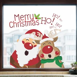 Weihnachtsfensteraufkleber Santa Claus Elk Wandaufkleber Kinderzimmer Dekor Wandtattoos Neujahr 2022 Weihnachtsaufkleber