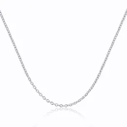 Chains 32cm-80cm 14"-32" Thin 925 Sterling Silver Cross Chain Short Chocker Necklaces For Women Girls Kids Body Jewelry Kolye Coll