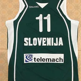 Nikivip Custom # 11 Goran Dragic Slovenia EuroBasket 2011 Maglia da basket Trikot cucita verde Qualsiasi nome e numero Taglia XS-3XL 4XL 5XL 6XL Maglie