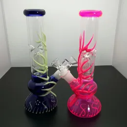 rör lysande färgat glas förtjockat glas bongs vattenpipa