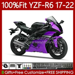 Einspritzkörper für Yamaha Blk Purple YZF-600 YZF R6 R 6 600 CC 2017–2022 Karosserie 119Nr