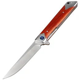 Toppkvalitet Flipper Fast Open Folding Knife 8Cr13Mov Blad Steel Wood Handle Outdoor Camping Survival Pocket Knives