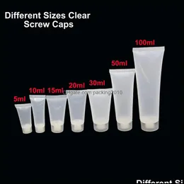 Packaging Bottles 5Ml 10Ml 15Ml 20Ml 30Ml 50Ml 100Ml Clear Plastic Lotion Soft Tubes Bottles Frosted Sample Container Empty Cosmetic Makeup Cream Drop Deliver