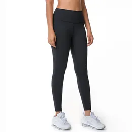 lu-N1903 yoga new double-sided sanded comfortable and breathable yoga pants female skin-friendly high waist buttocks nine-point pants