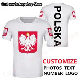 Польша летние обычные поляки Tshirt Men Sport футболка Diy Tee Polska Emblem Рубашки Персонализированная PL Country Polacy Tчита 220616