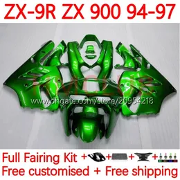 Kawasaki Ninja ZX 9R 9 R 900 CC ZX9 R ZX900C 94-97 Vücut 23No.16 ZX900 900CC ZX-9R ZX9R 94 95 96 97 ZX-900 1995 1996 1997 OEM kaplama kiti açık yeşil