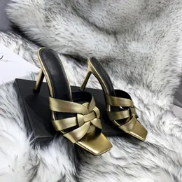 Various Styles Women Sandals slippers Top Quality Tribute stiletto Heels Sandals patent leather mules fashion high heel ter luxury designer With Box 35-43