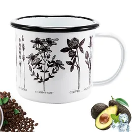 Prosty czarna krawędź Edalid Cupe Specjalny trzy kwiaty Milk Midg Home Office Coffee Cup T200506