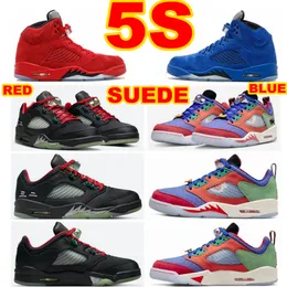 Red Suede Blue 5S Basketball Shoes Low Ct Jade Doernbecher Sneakers Hayper Royal Safety Orange University Black Metallic Silver Carhartt Trainers With Box and Card