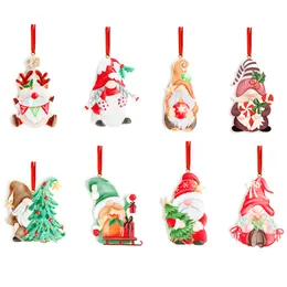 Ornamento in resina per albero di Natale, alce, pupazzo di neve, Babbo Natale, ciondolo in miniatura, decorazione natalizia