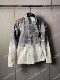 22SS Erkek Kadın Tasarımcılar Denim Ceketler Degrade Yıldız Yaka Boyun Streetwear Coats Giyim Uzun Kollu Erkekler Giyim Siyah S-XL