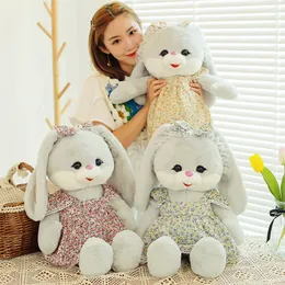 Cute floral dress rabbit doll girl holiday gift pillow pastoral princess rabbit plush toy