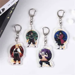 Anime Demon Slayer keyer -chain acrylic kimetsu no yaiba blede of ghost keychains key cover chain keyring exclys accessories y220413