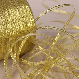 Свадебные украшения 6 -мм серебряный золотой блеск шелк -атласная лента для вечеринки свадебная украшение подарки.