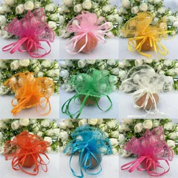 26/35 cm Weddings Party Favors and Gifts Round Organza Bag Jewelry Pouches GASE Element Drabable Påsar Bröllopsfest Dekorat 5Z 20220427 D3