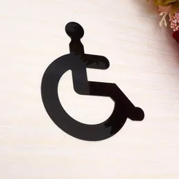 Adesivi murali 1 pezzo WC Segno Solo per disabili Istruzione Etichetta specchio acrilico per negozio pubblico Decorazioni per la casa Segnaletica toilette per disabili