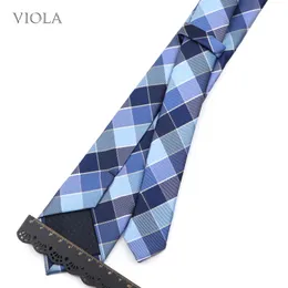 Klasyczny kaseta Plaid Poliester 7cm moda młoda męska biuro krawat codziennie swobodny garnitur w paski Cravat Top Men Akcesoria