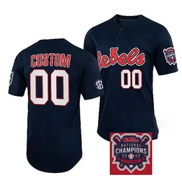 Maglia da baseball NCAA cucita personalizzata Ole Miss Rebels Hayden Leatherwood Kemp Alderman Hayden Dunhurst Tim Simay TJ McCants John Kram