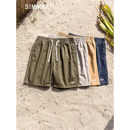 Summer Oversize Drawstring Shorts Men 100 Cotton Bekväm lös plusstorlek varumärke SK130012 220715