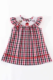 Girlymax Summer Sibling Baby Girls Boys Smocked Dress Romper Boutique Woven Plaid Gingham Farm House Knee Length Ruffles