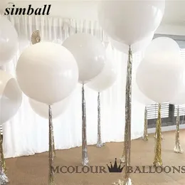 10pcs 36 Inch 90cm Big White Balloon Latex Balloons Wedding Decoration Inflatable Helium Air Balls Happy Birthday Party Balloons 220527