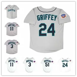 Custom 1997 Seattle Retro Baseball Jersey Edgar Martinez Randy Johnson Ken Griffey Jr. Alex Rodriguez LOU PINIELLA NORM CHARLTON JAY BUHNER DAN WILSON Ichiro