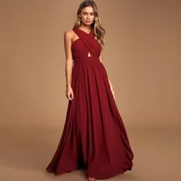 Party Dresses Abiti da Sera Princess Maternity Bourgogne Wine Chiffon Evening Dress Special Tillfälle A-Line Two Rems Prom för Wedding Party