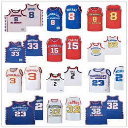 Men Movie ALL AMERICAN MCDONALDS Basketball Jersey Vince Carter JOHNSON 32 LEBRON JAMES 23 LONZO BALL Carmelo Anthony Kevin 3 Durant 8 33 Mamba Stitched Size S-3XL