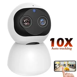 FHD 1080p Smart Hem WiFi IP-kamera inomhus säkerhetsövervakning CCTV PTZ 360 10X ZOOM Motion Detektion för PET Baby Monitor Cam